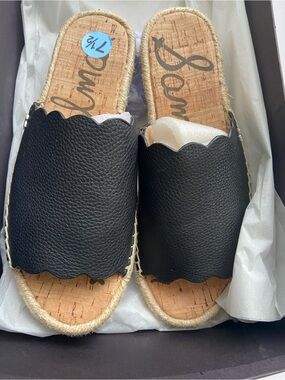 Sam Edelman  - Andy Black Leather Slide  - Blond Genius